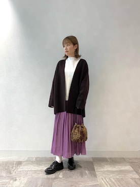ルクールブラン横浜ジョイナス店スタッフさん（レディース・160cm）の冬コーディネート