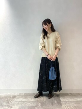 ルクールブラン横浜ジョイナス店スタッフさん（レディース・161cm）の冬コーディネート