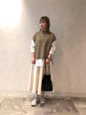 ルクールブラン横浜ジョイナス店スタッフさん（レディース・160cm）の冬コーディネート