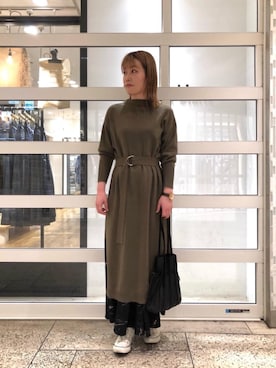 ルクールブラン横浜ジョイナス店スタッフさん（レディース・160cm）の冬コーディネート