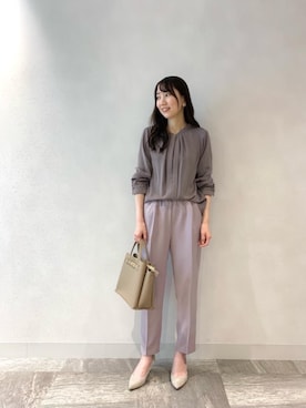ルクールブラン横浜ジョイナス店スタッフさん（レディース・161cm）の冬コーディネート