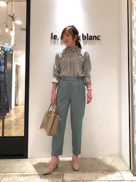 ルクールブラン横浜ジョイナス店スタッフさん（レディース・157cm）の冬コーディネート
