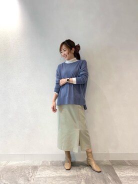 ルクールブラン横浜ジョイナス店スタッフさん(レディース・157cm)の冬コーディネート