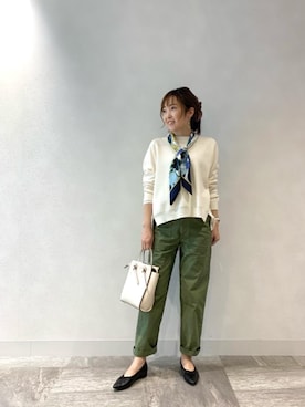 「プリーツニット」｜ルクールブラン横浜ジョイナス店スタッフさん（レディース・157cm）の冬コーディネート