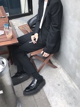 「JOHN LAWRENCE SULLIVAN（ジョンローレンスサリバン）のアイテム（その他シューズ）」を使った、imさん（メンズ・174cm）の春コーディネート