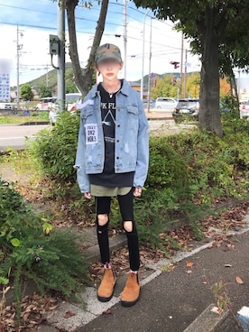 「UNIQLO（ユニクロ）のWOMEN ウルトラストレッチジーンズ（デニムパンツ）」を使った、TTY®︎さん（メンズ・174cm）の秋コーディネート