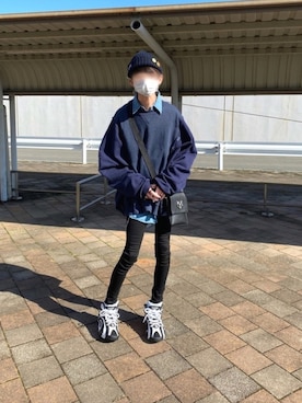 「UNIQLO（ユニクロ）のWOMEN ウルトラストレッチジーンズ（デニムパンツ）」を使った、TTY®︎さん（メンズ・174cm）の冬コーディネート