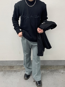 「Yohji Yamamoto（ヨウジヤマモト）のアイテム（スウェット）」を使った、yutamorimoto0602さん（メンズ・160cm）の冬コーディネート