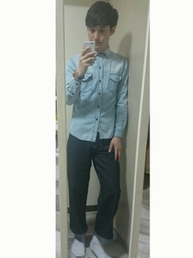 「Guess（ゲス）のアイテム（アナログ腕時計）」を使った、Ryuyaさん（メンズ・176cm）の春コーディネート