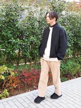 「Yves Saint Laurent（イヴサンローラン）のアイテム（パンツ）」を使った、Yu-maさん（メンズ・173cm）の冬コーディネート