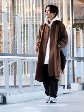 「YSTRDY's TMRRW（イエスタデイズトゥモロー）のアイテム（パンツ）」を使った、Yu-maさん（メンズ・173cm）の冬コーディネート