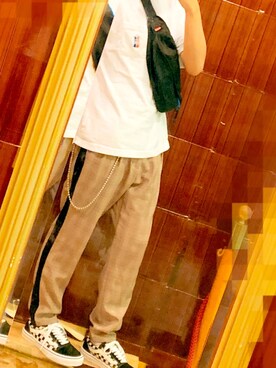 「ROLLING CRADLE（ローリングクレイドル）のアイテム（バッグ）」を使った、RYさん（メンズ・169cm）の夏コーディネート