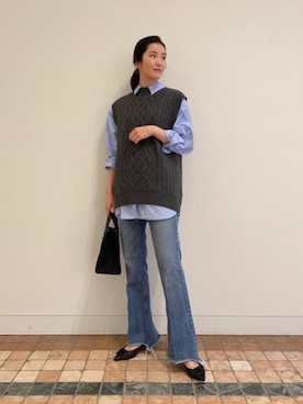 「UNITED ARROWS（ユナイテッドアローズ）の＜UNITED ARROWS＞C ビッグ シャツ W（シャツ/ブラウス）」を使った、ayanoさん（レディース・167cm）の秋コーディネート