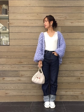 「Cher（シェル）のアイテム」を使った、伊藤沙織さん（レディース・162cm）の秋コーディネート