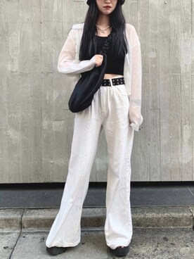 「FIG&VIPER（フィグアンドバイパー）のアイテム（サンダル）」を使った、FIG&VIPER_HIKARIさん（レディース・165cm）の秋コーディネート
