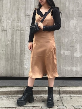 「FIG&VIPER（フィグアンドバイパー）のアイテム（ワンピース/ドレス）」を使った、FIG&VIPER_HIKARIさん（レディース・165cm）の秋コーディネート