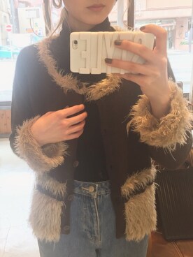 「CAPRICIEUX LE'MAGE（カプリシューレマージュ）のアイテム（イヤリング）」を使った、epooooさん（レディース・162cm）の冬コーディネート