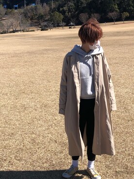 「niko and...（ニコアンド）のアイテム（トレンチコート）」を使った、epooooさん（レディース・162cm）の冬コーディネート
