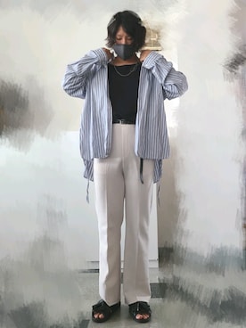 「classicalelf（クラシカルエルフ）のアイテム（スラックス）」を使った、不二家さん（メンズ・169cm）の夏コーディネート