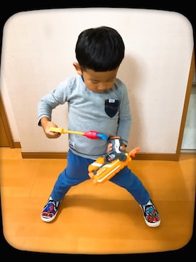 「仮面ライダー部」｜ちんちくりんm(_ _)mさん（キッズ・110cm）の秋コーディネート
