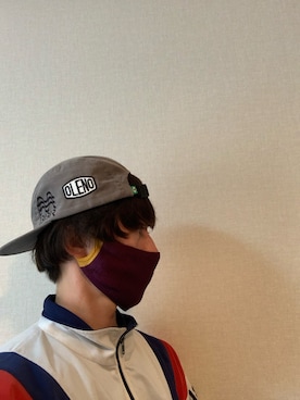 「BomBR（ボンビーアール）のアイテム（キャップ、グレー系）」を使った、フレスコボウズさん（メンズ・173cm）の春コーディネート