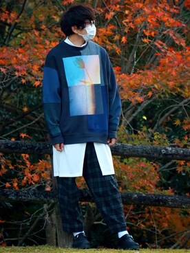 「YEAH RIGHT!!（イェーライト）のアイテム」を使った、ｈｏｋｏｒｉさん（メンズ・172cm）の秋コーディネート
