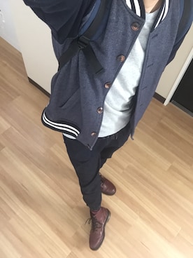 「Right-on（ライトオン）のアイテム（スタジャン）」を使った、kenさん（メンズ・179cm）の冬コーディネート