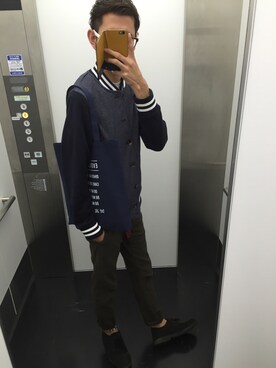 「Right-on（ライトオン）のアイテム（スタジャン）」を使った、kenさん（メンズ・179cm）の春コーディネート