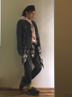 「BASQUEのアイテム」を使った、gaspar8さん（レディース・158cm）の冬コーディネート