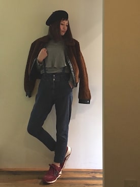 「BASQUEのアイテム」を使った、gaspar8さん（レディース・158cm）の冬コーディネート