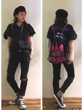 「BASQUEのアイテム」を使った、gaspar8さん（レディース・158cm）の秋コーディネート