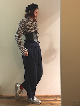 「BASQUEのアイテム」を使った、gaspar8さん（レディース・158cm）の秋コーディネート