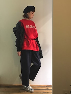 「BASQUEのアイテム」を使った、gaspar8さん（レディース・158cm）の冬コーディネート