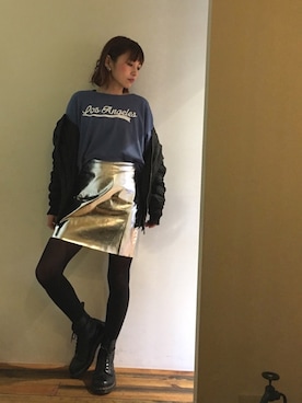 「H&M（エイチ・アンド・エム）のアイテム（ブルゾン）」を使った、gaspar8さん（レディース・158cm）の冬コーディネート
