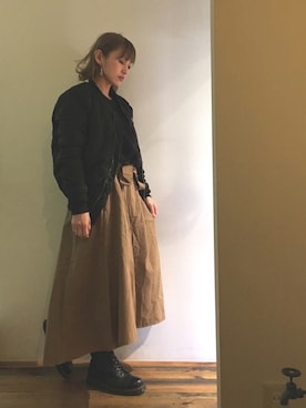 「H&M（エイチ・アンド・エム）のアイテム（ブルゾン）」を使った、gaspar8さん（レディース・158cm）の春コーディネート