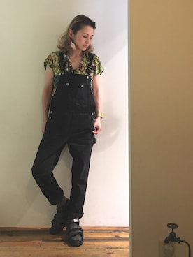 「SHAKA」｜「アイテム（サロペット/オーバーオール）」を使った、gaspar8さん（レディース・158cm）の夏コーディネート