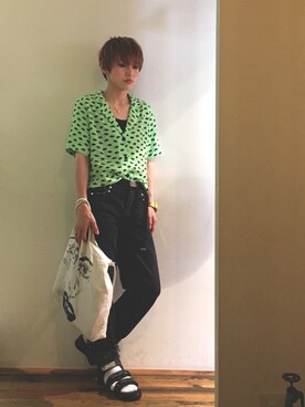 「Hのアイテム（バッグ）」を使った、gaspar8さん（レディース・157cm）の夏コーディネート