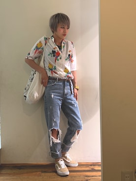 「Hのアイテム（バッグ）」を使った、gaspar8さん（レディース・158cm）の秋コーディネート