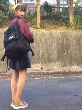 「レザースカート」｜「アイテム（MA-1）」を使った、ゆいさん（レディース・168cm）の秋コーディネート