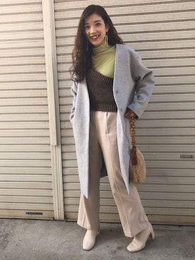 「LOWRYS FARM（ローリーズファーム）のストレッチヒールブーツ　851418（ブーツ）」を使った、ハナエさん（レディース・159cm）の秋コーディネート