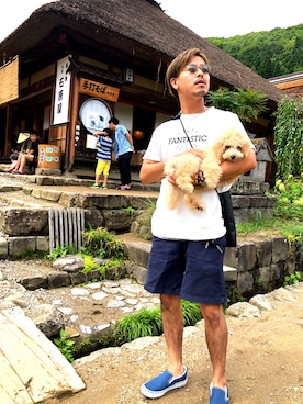 「ヒゲメガネ」｜「アイテム（その他）」を使った、ワッチャオ＝パッタイさん（メンズ・167cm）の夏コーディネート