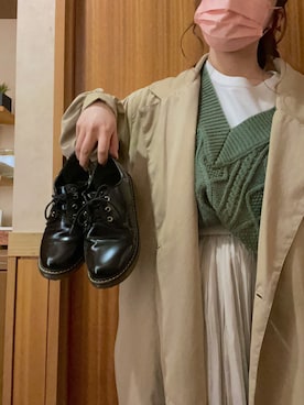 「kutir（クティール）のアイテム（トレンチコート）」を使った、2さん（レディース・154cm）の春コーディネート