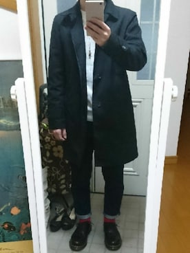 「Dr. Martens（ドクターマーチン）のDr.Martens (ドクターマーチン)/1461 3EYE GIBSON SHOES（その他シューズ）」を使った、Rさん（メンズ・167cm）の秋コーディネート