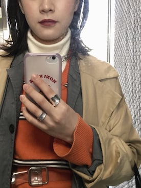 「UNIQLO（ユニクロ）のアイテム（シャツ/ブラウス、グリーン系）」を使った、つぴさん（レディース・161cm）の春コーディネート