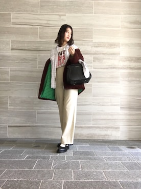 「SLY（スライ）のアイテム（ノーカラージャケット）」を使った、つぴさん（レディース・161cm）の春コーディネート
