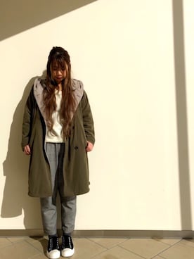 「studio CLIP（スタディオクリップ）のアイテム（モッズコート）」を使った、studio CLIP イオン千歳店さん（レディース・161cm）の秋コーディネート
