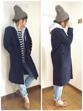 「reca（レカ）のアイテム（ニットキャップ/ビーニー）」を使った、あゆさん（レディース・157cm）の秋コーディネート