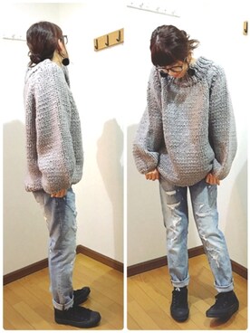 「CONVERSE（コンバース）のCONVERSE/キャンバス オールスター OX（スニーカー）」を使った、あゆさん（レディース・157cm）の冬コーディネート