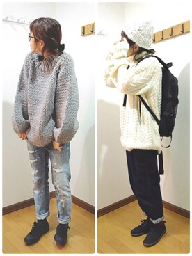 「CONVERSE（コンバース）のCONVERSE/キャンバス オールスター OX（スニーカー）」を使った、あゆさん（レディース・157cm）の冬コーディネート