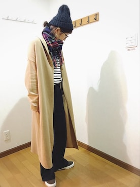 「reca（レカ）のアイテム（ニットキャップ/ビーニー）」を使った、あゆさん（レディース・157cm）の冬コーディネート